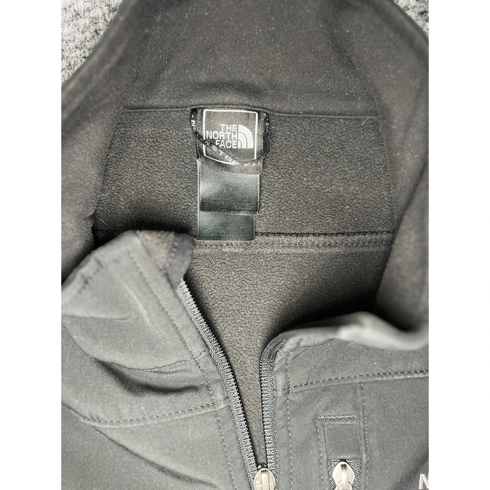 The North Face‎ Black Full Zip Stand-Up Collar Jacket Logo Men's Mid-Length L